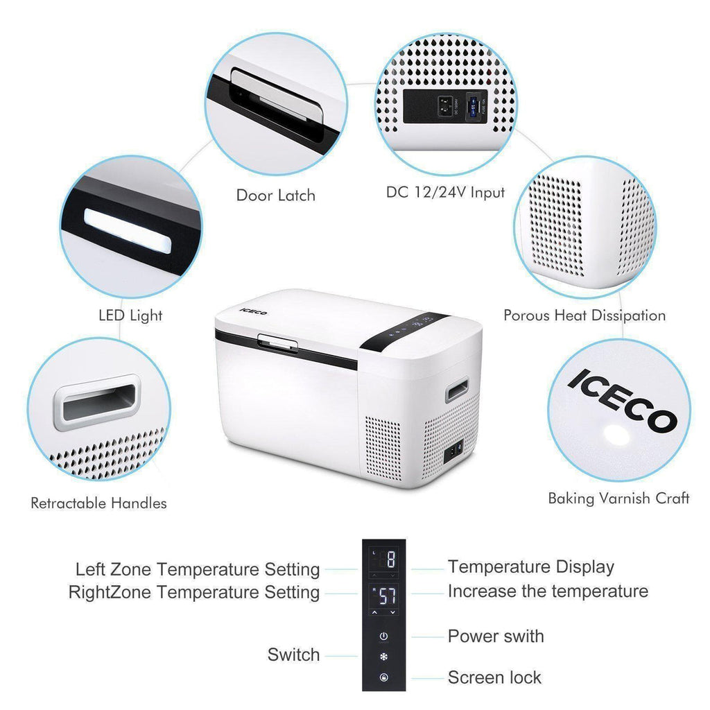 GO20 Dual Zone 12V Portable Freezer 20 LT