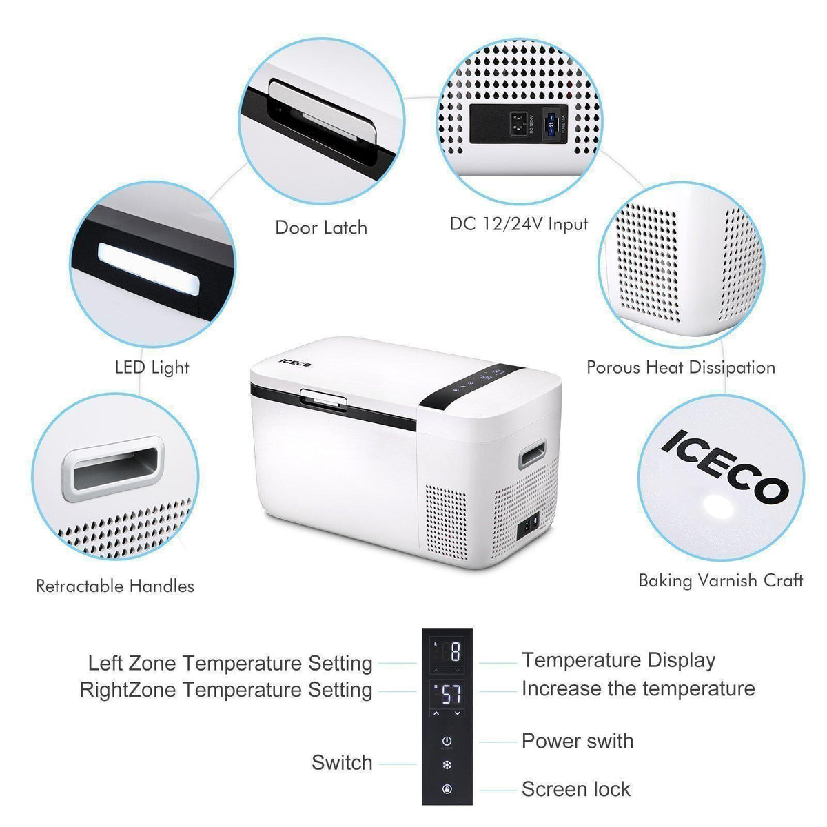 GO20 Dual Zone 12V Portable Freezer 20 LT