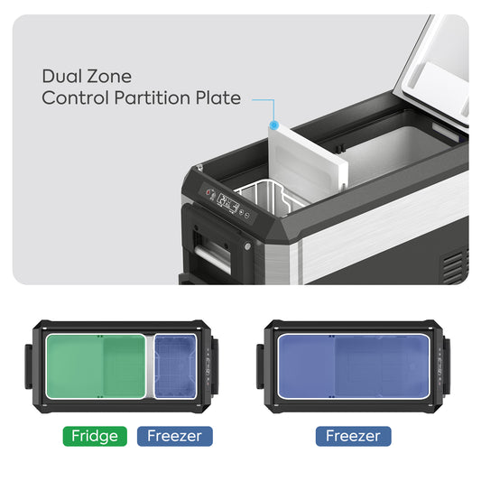 Pro Dual Zone Wheeled Portable Freezer 40 LT