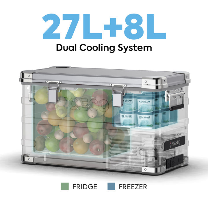 Dual Zone Aluminum Fridge refrigerator35 LT