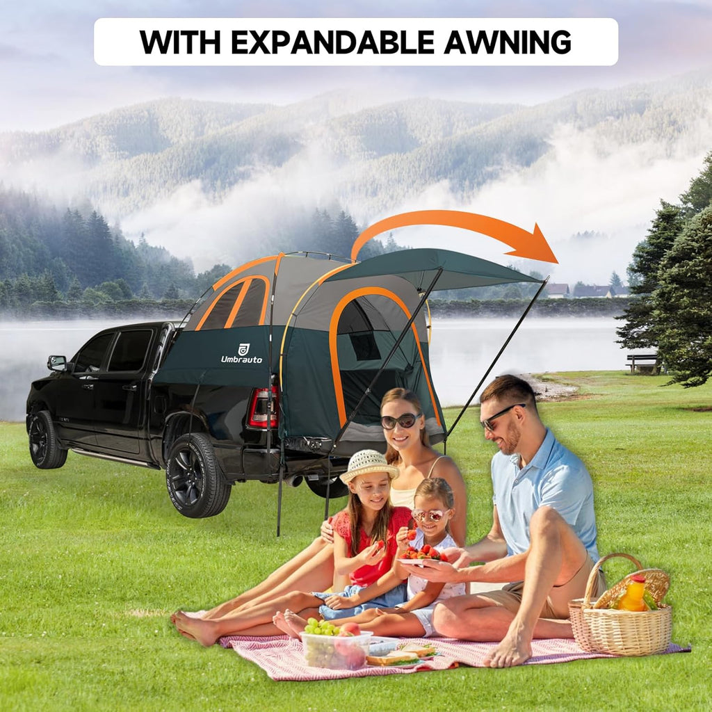 Truck Bed Tent with Awning, Fits 6.4-6.7 ft Truck Beds