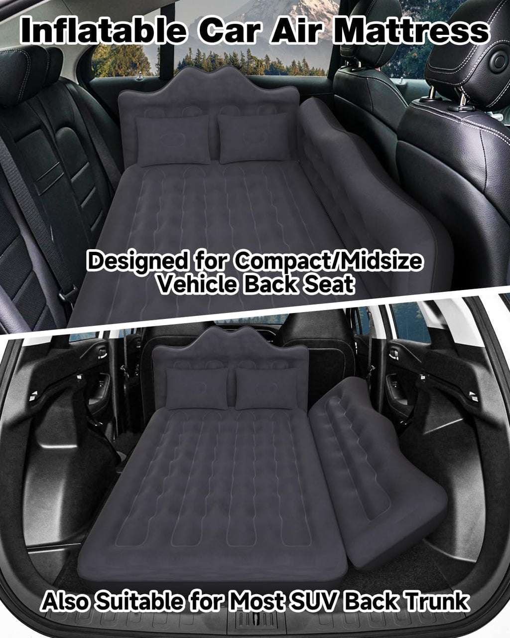 23.62in/60cm Truck Mattress Car & SUV Back Seat Camping Bed