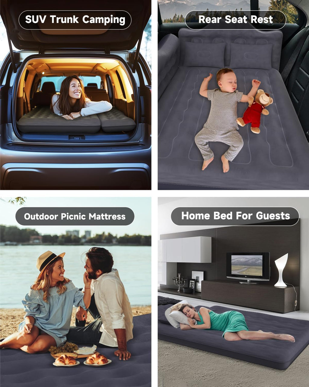 23.62in/60cm Truck Mattress Car & SUV Back Seat Camping Bed