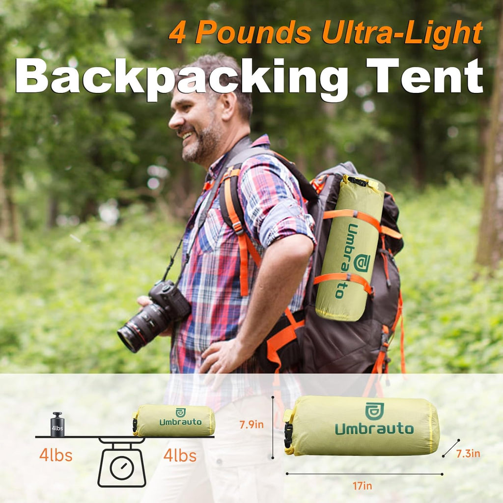 4 Person Ultralight Camping Tent Waterproof 3-Season Dome Tent