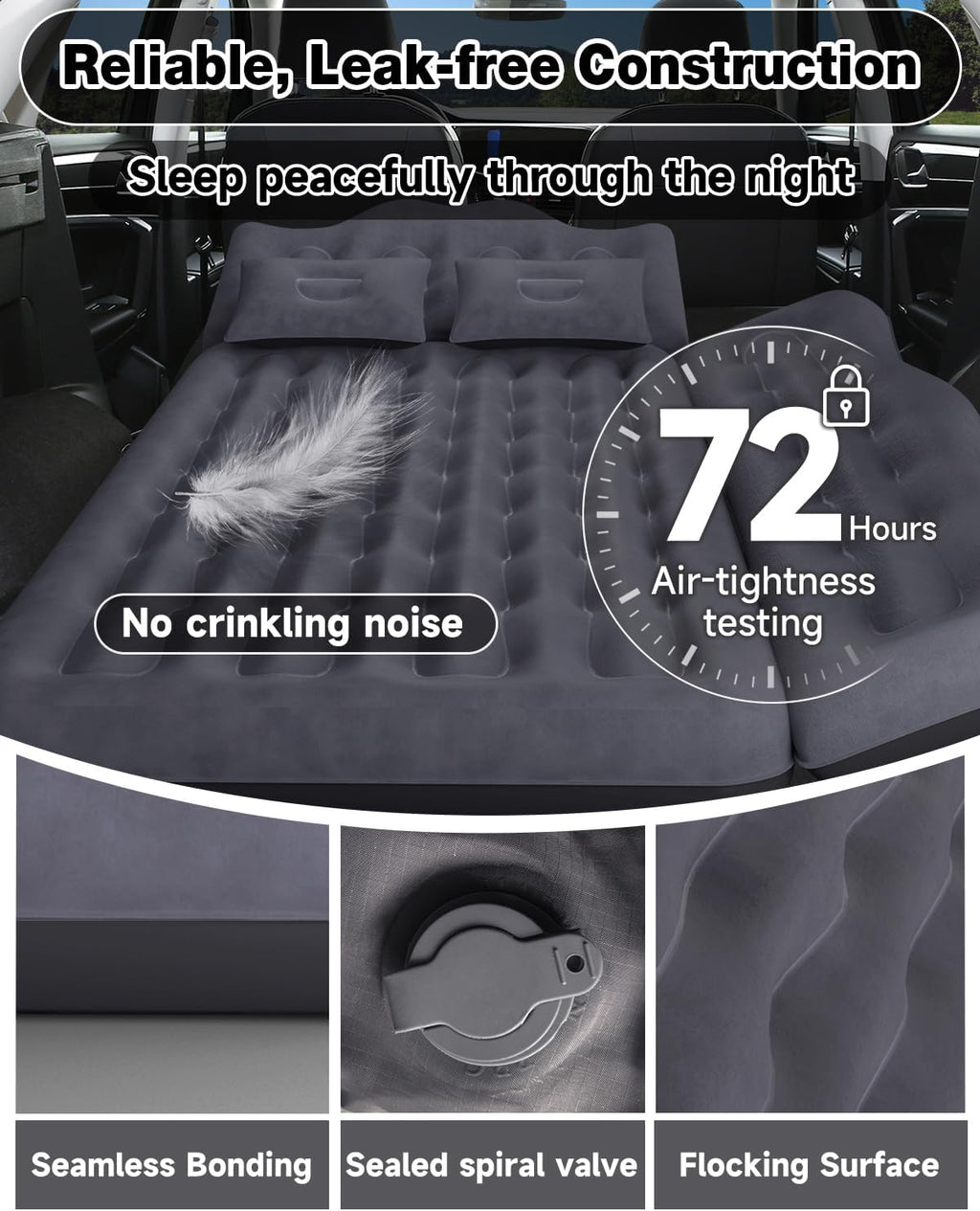 23.62in/60cm Truck Mattress Car & SUV Back Seat Camping Bed