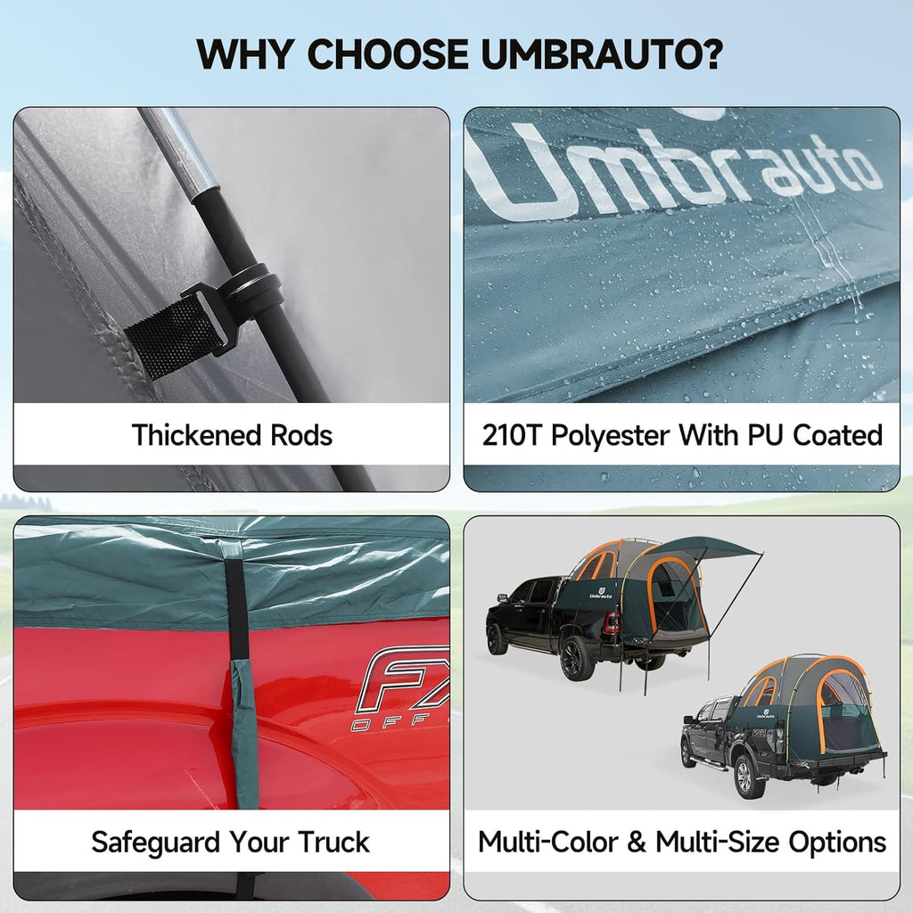 Truck Bed Tent with Awning, Fits 5.5-5.8 ft Truck Beds