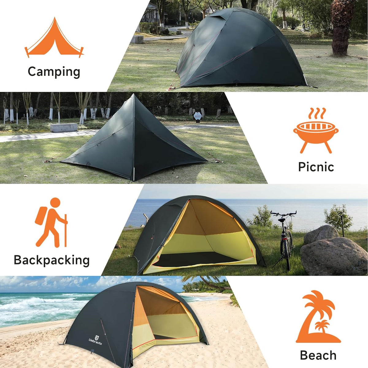 4 Person Ultralight Camping Tent Waterproof 3-Season Dome Tent