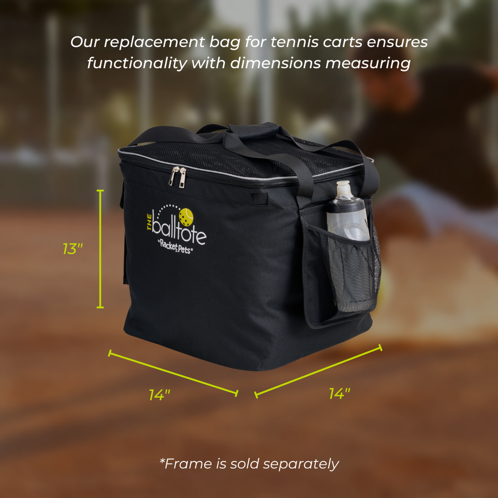 Portable Teaching Cart with Black Ball Tote Bag for Tennis and Pickleball Pros