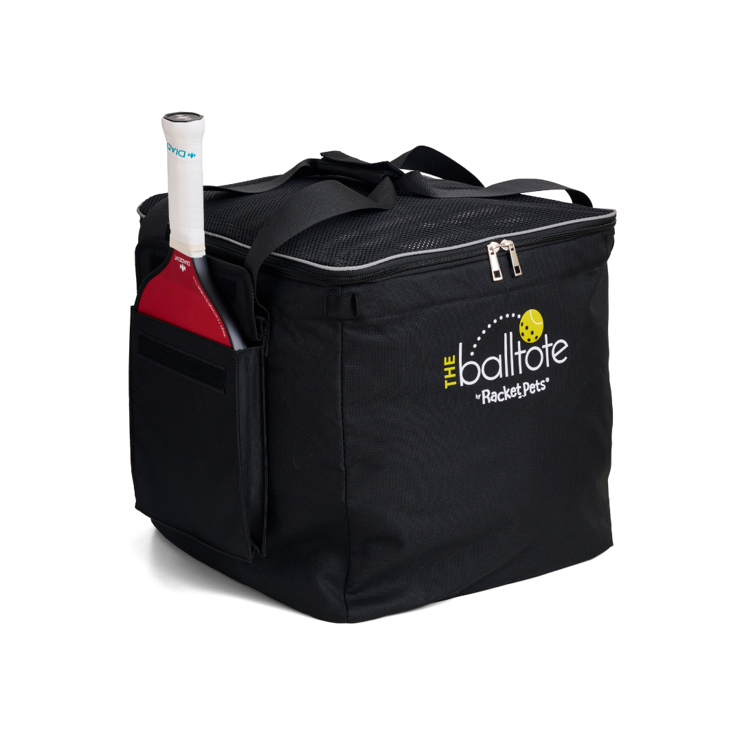 Portable Teaching Cart with Black Ball Tote Bag for Tennis and Pickleball Pros