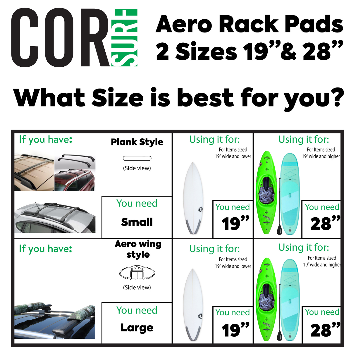 Roof Rack Pads 19" or 28" -