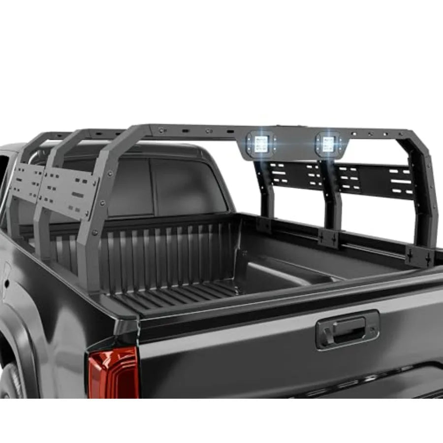 High Bed Racks Truck Cargo Carrier with 2 LED Lights for Tacoma/Ram 1500/Tundra/Silverado/Sierra/F150/Titan/Canyon