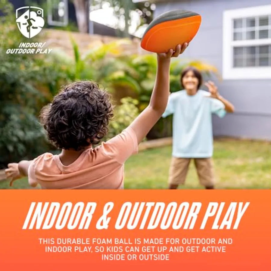 NERF Turbo Jr. Foam Football - Classic Foam Football for - Indoor + Outdoor Soft Foam Ball - Mini Soft Foam Ball - NERF Toy Foo