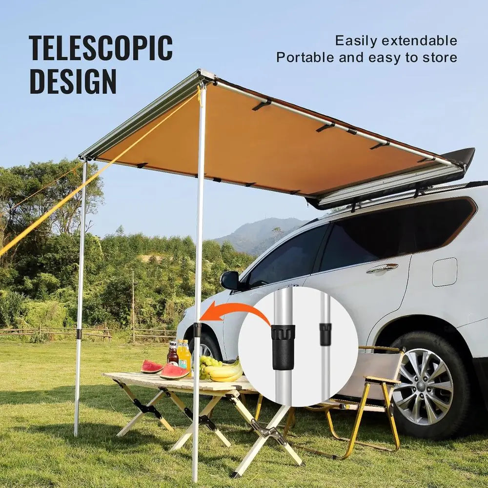6.6'x8.2' Retractable Outdoor Camping Awning,