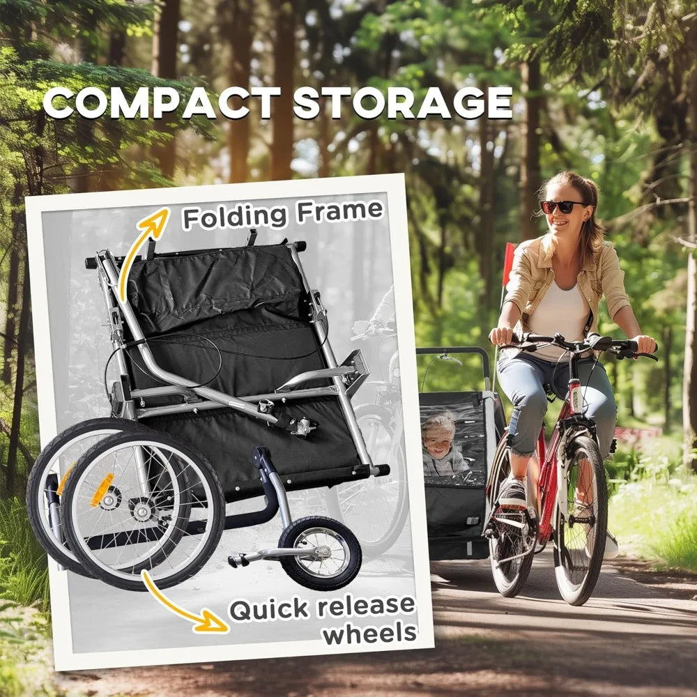 Swivel Bike Trailer for Kids Double Child