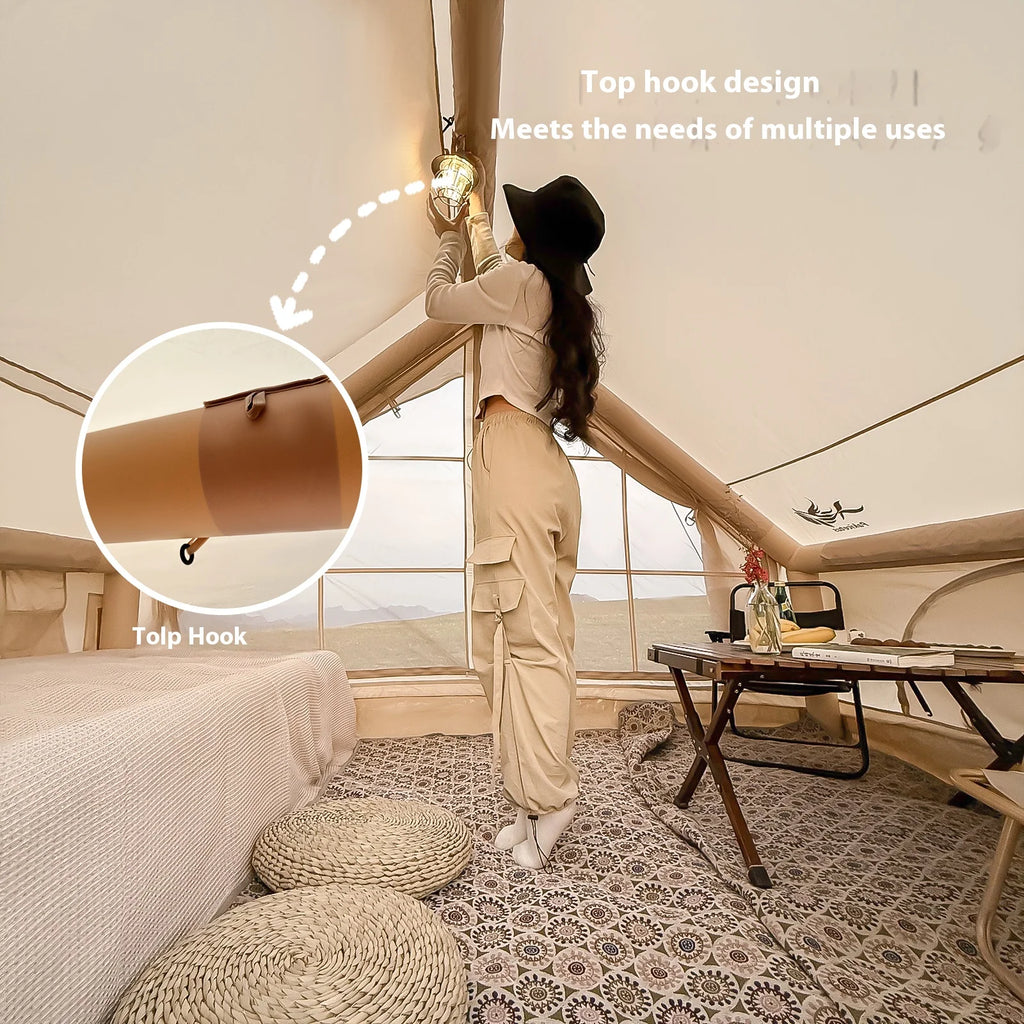 Luxury Camping Inflatable Tents With Stove Plug