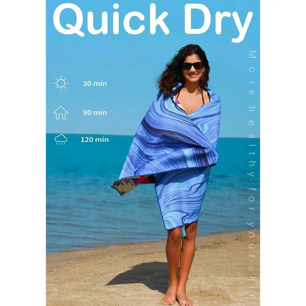 Ultra-Light Quick-Dry Beach Towel - Absorbent, Compact, Ideal for Pool, Camping, Travel, and Vacation Essentials