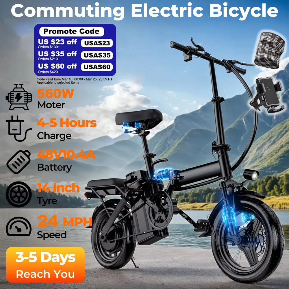 14inch folding Electric Bike Multi -Shock Absorption E-Bike
