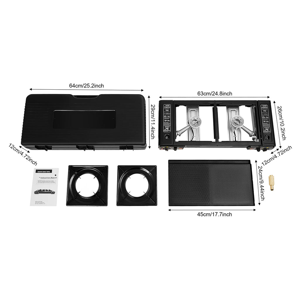 2500W Portable Camping Stove 2 Burners