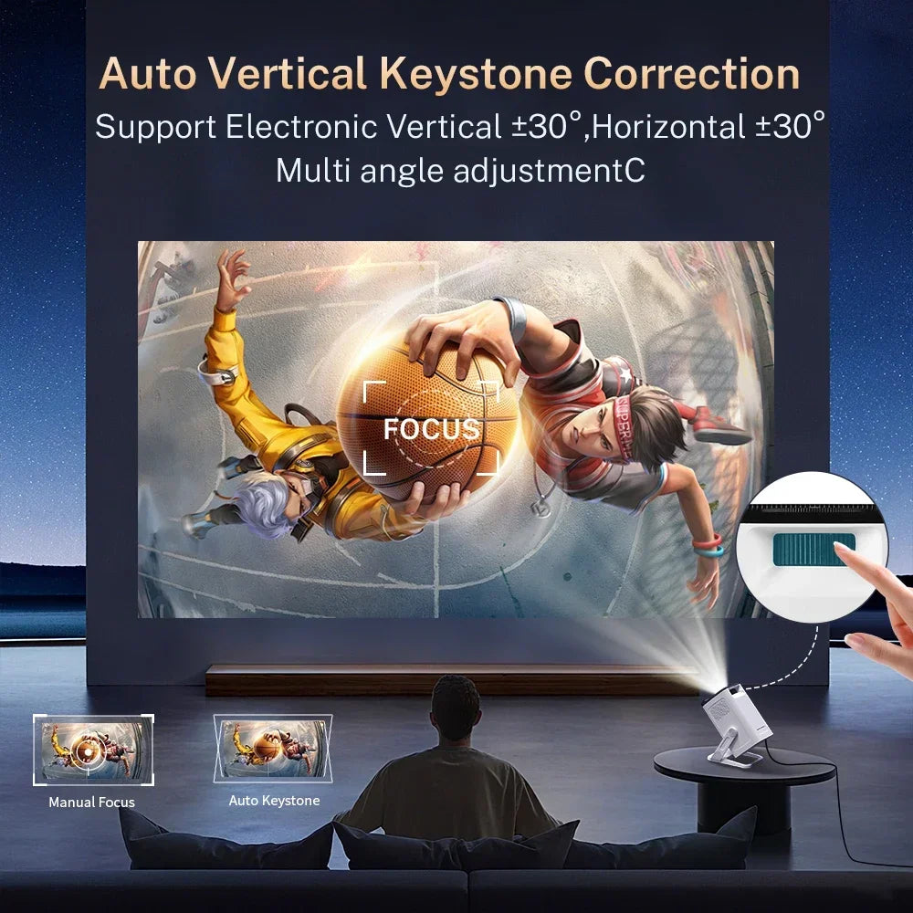 Mini Projector 1080P/4K Supported, WiFi 6