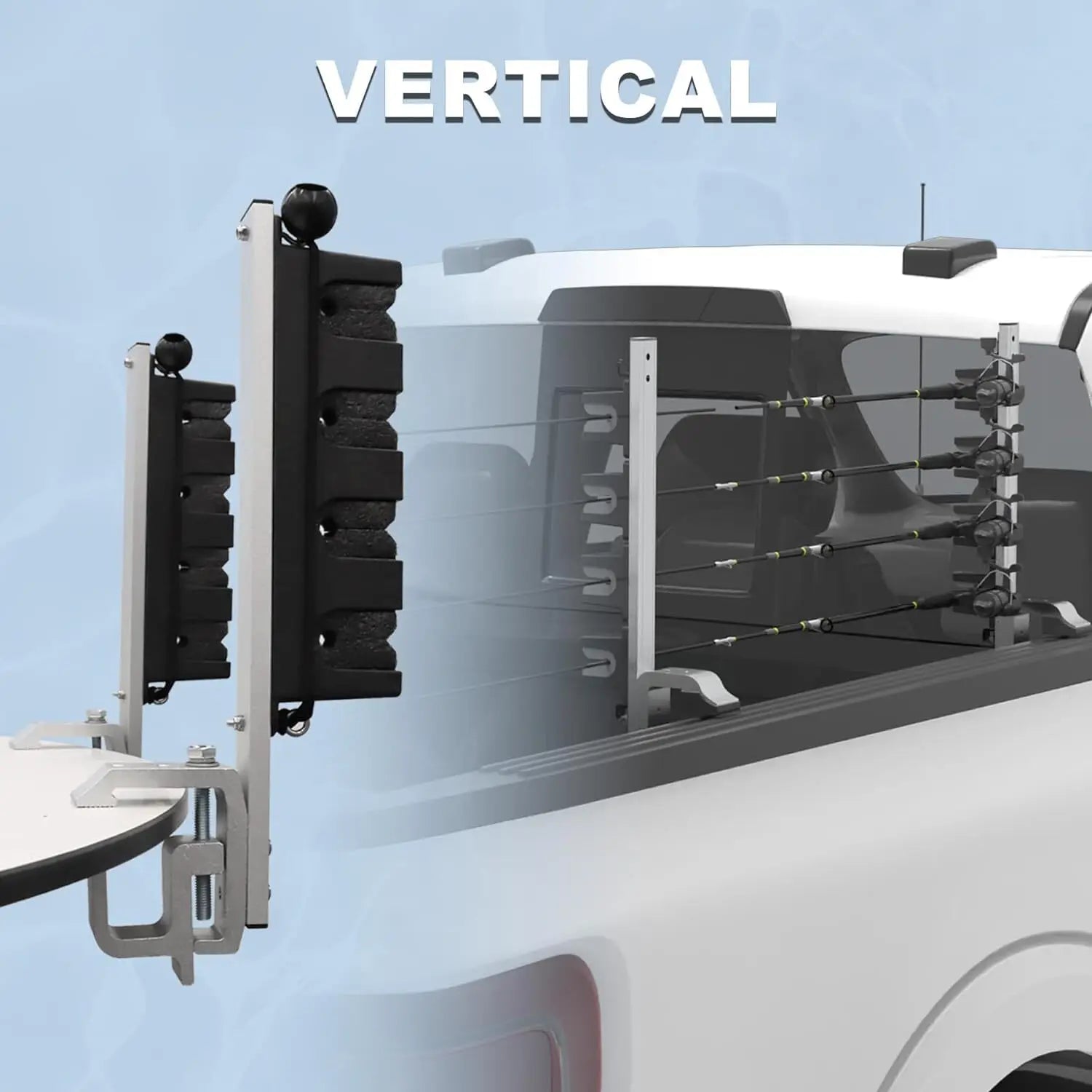 Aluminum Clamp Fishing Rod Holder for Truck Bed
