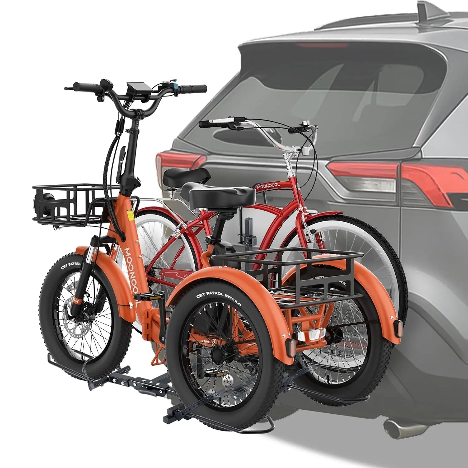 Heavy-Duty Foldable Bike Carrier for 3-Wheel Bicycles
