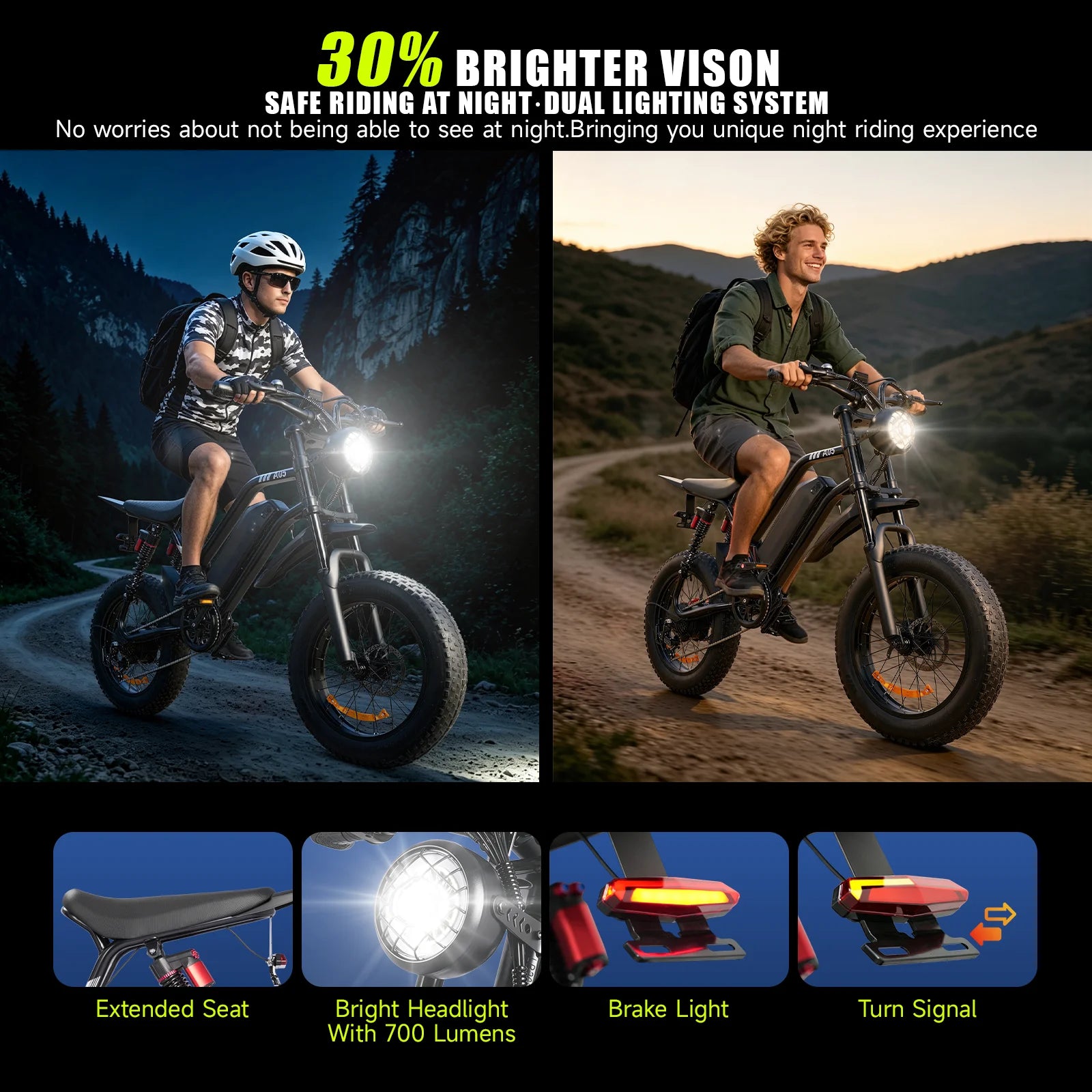 Long Range Adult Off Road Electric Mountain Bike