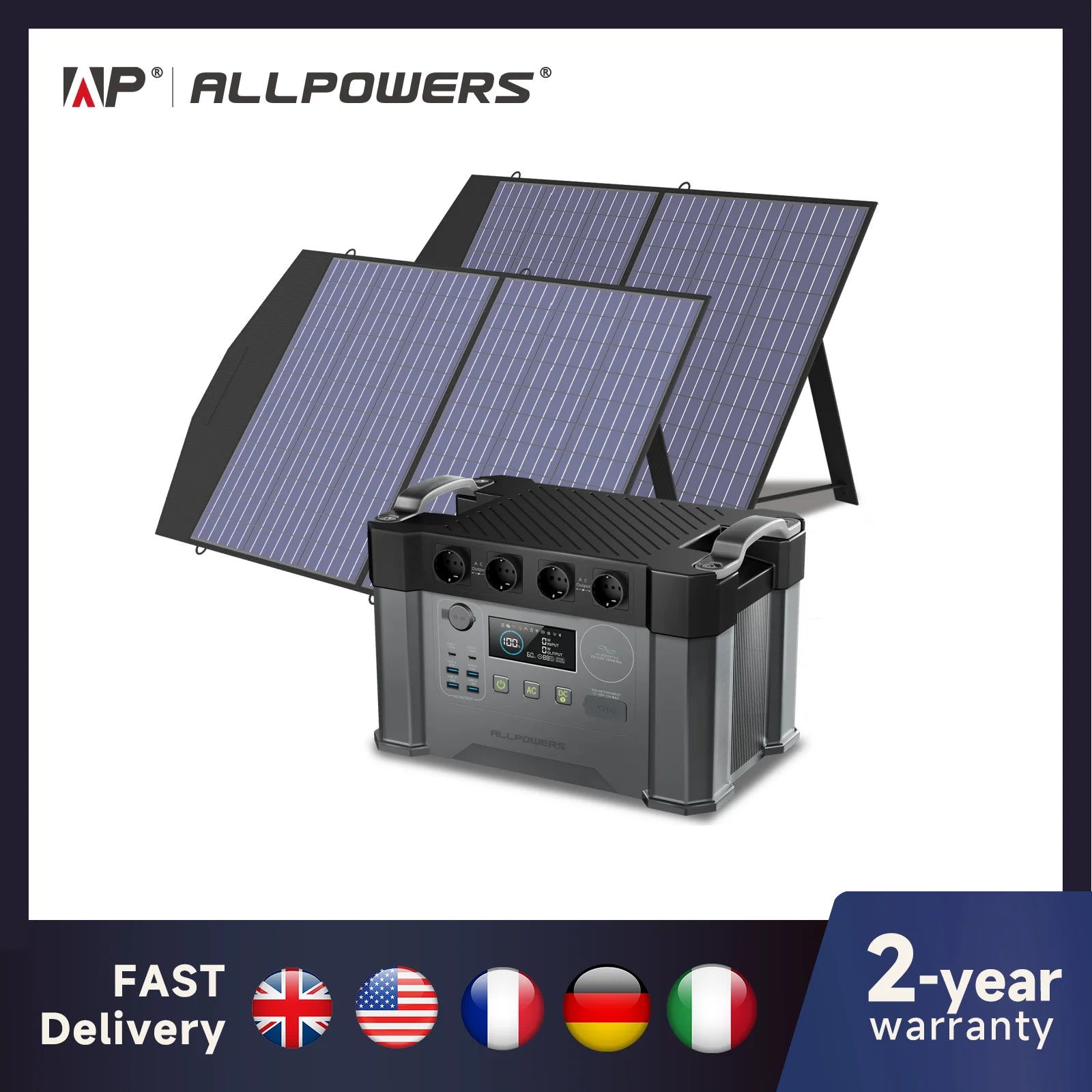 Outdoor Generator Portable Power Station with 4X100W
