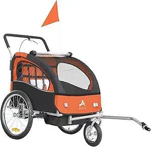 Swivel Bike Trailer for Kids Double Child