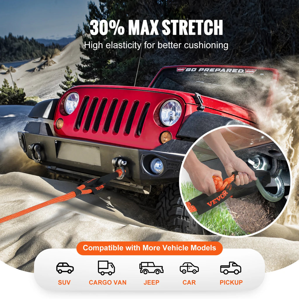20/30ft Car Towing Rope Off Road Snatch Tow Strap