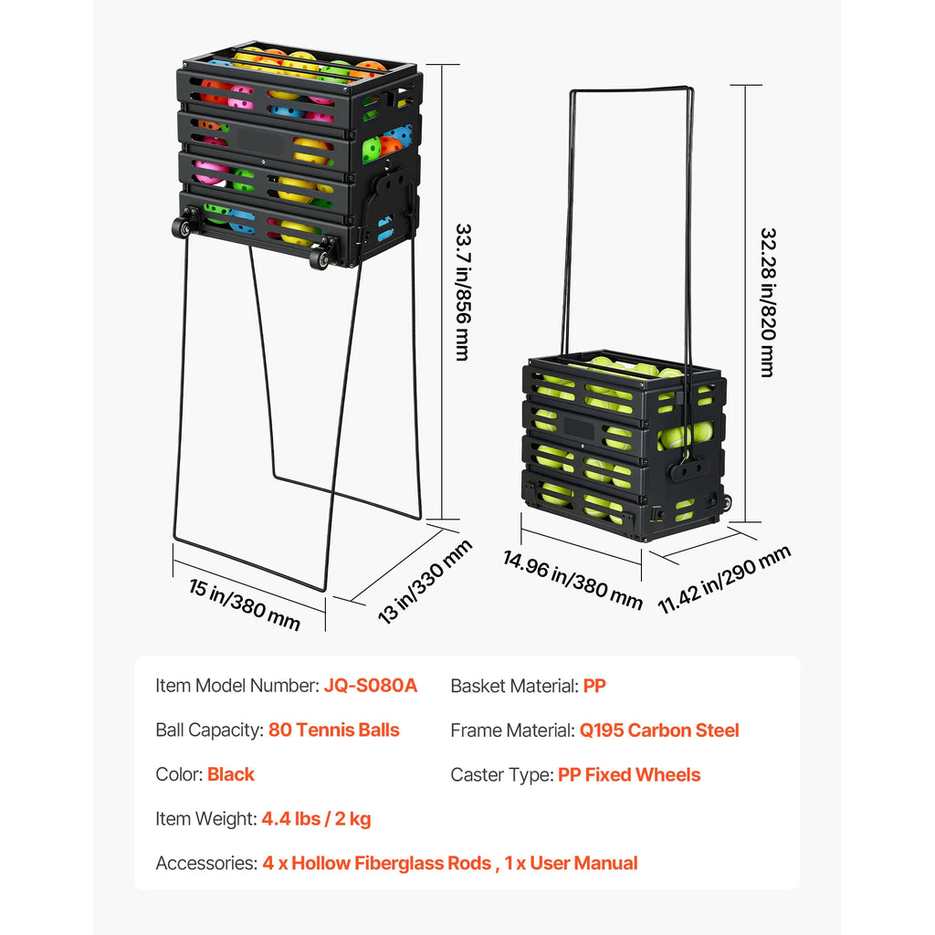 Tennis Ball Hopper Portable Pickleball Collection Caddy