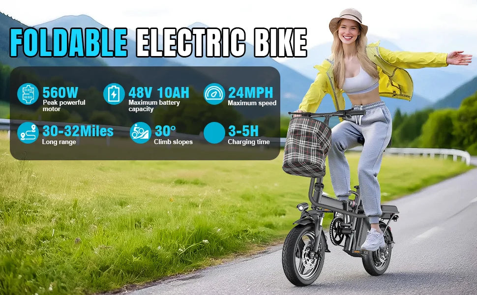 14inch folding Electric Bike Multi -Shock Absorption E-Bike