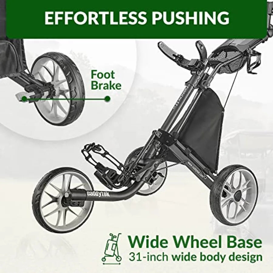Golf push cart for outdoor use