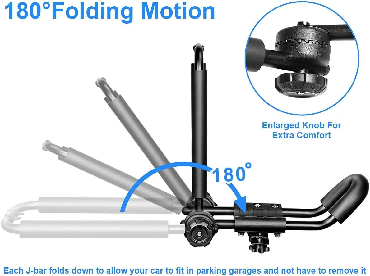Universal Foldable J-Bar Kayak Rack