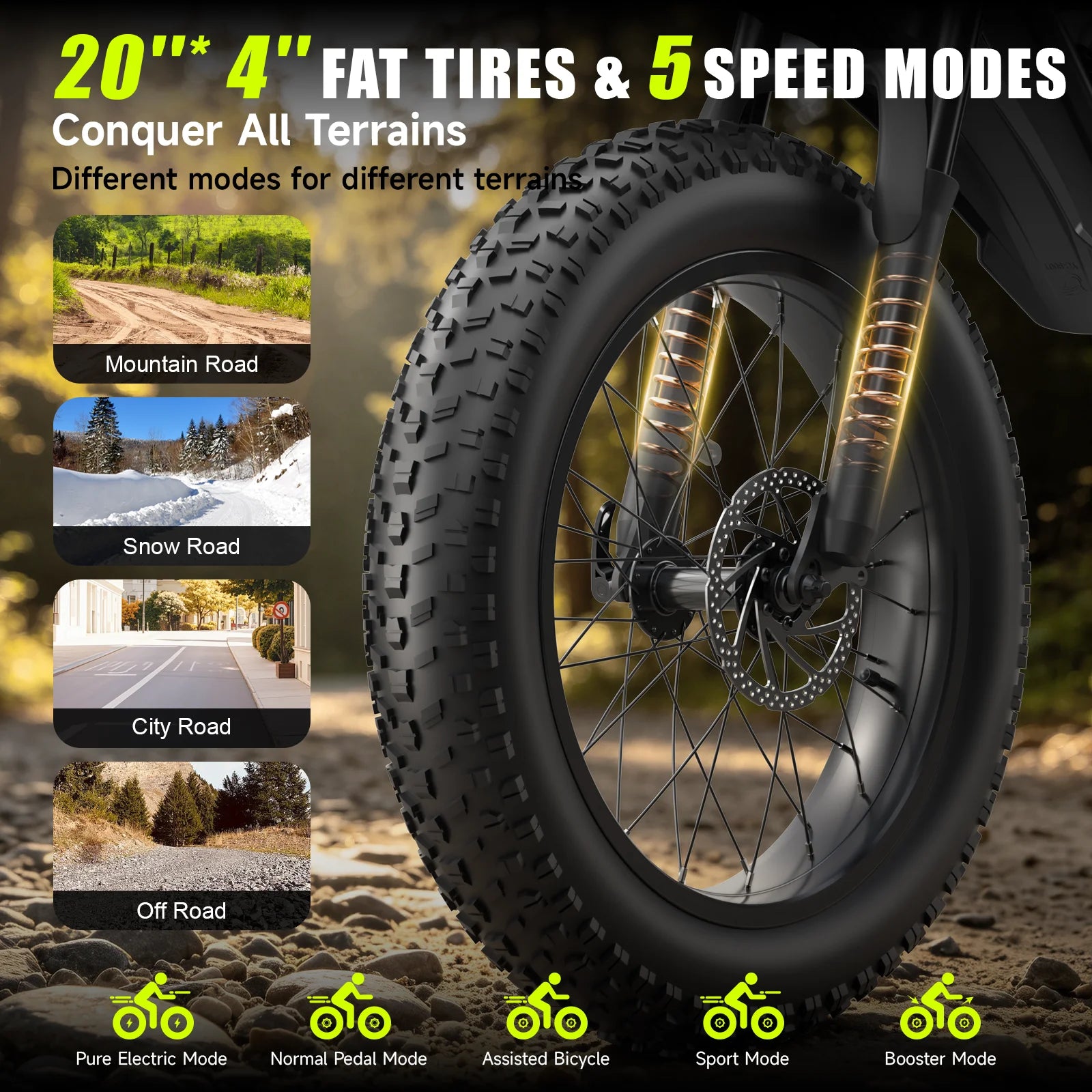Long Range Adult Off Road Electric Mountain Bike