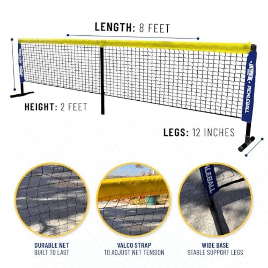 Pickleball Set with Net Paddles and Balls