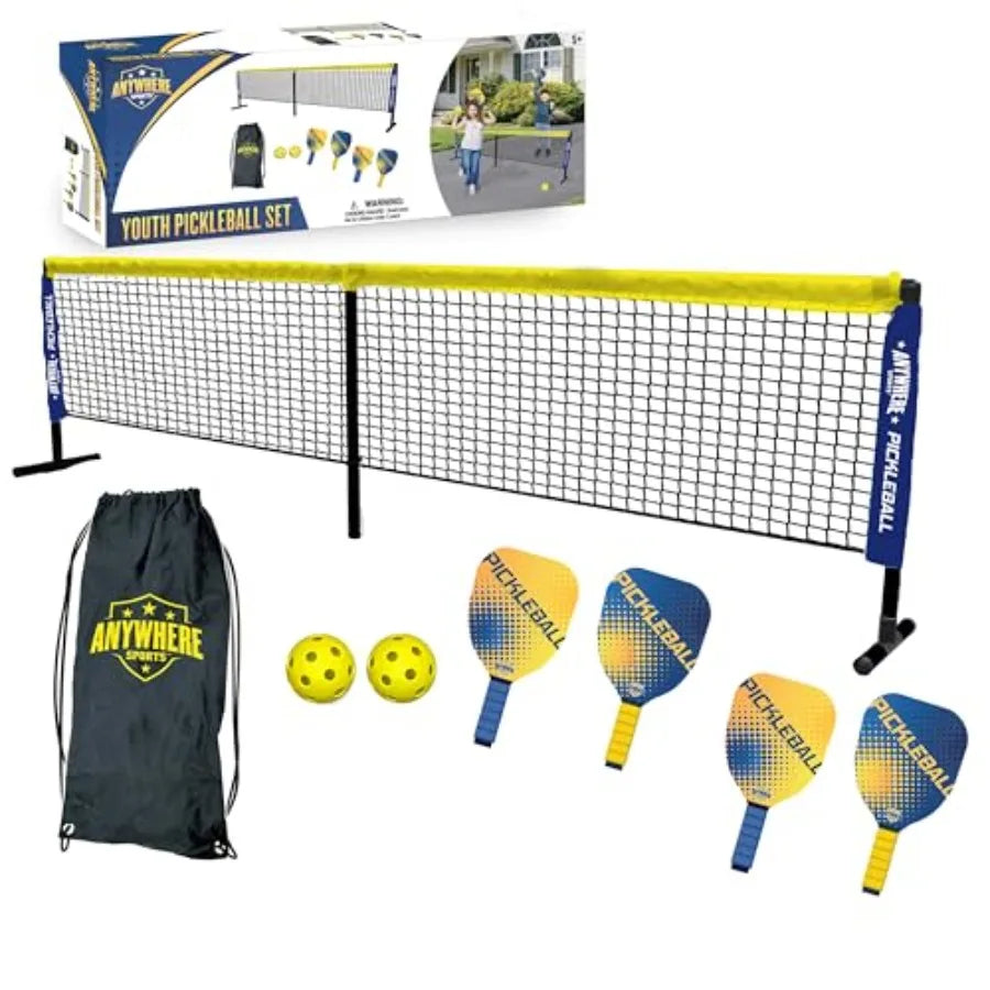 Pickleball Set with Net Paddles and Balls