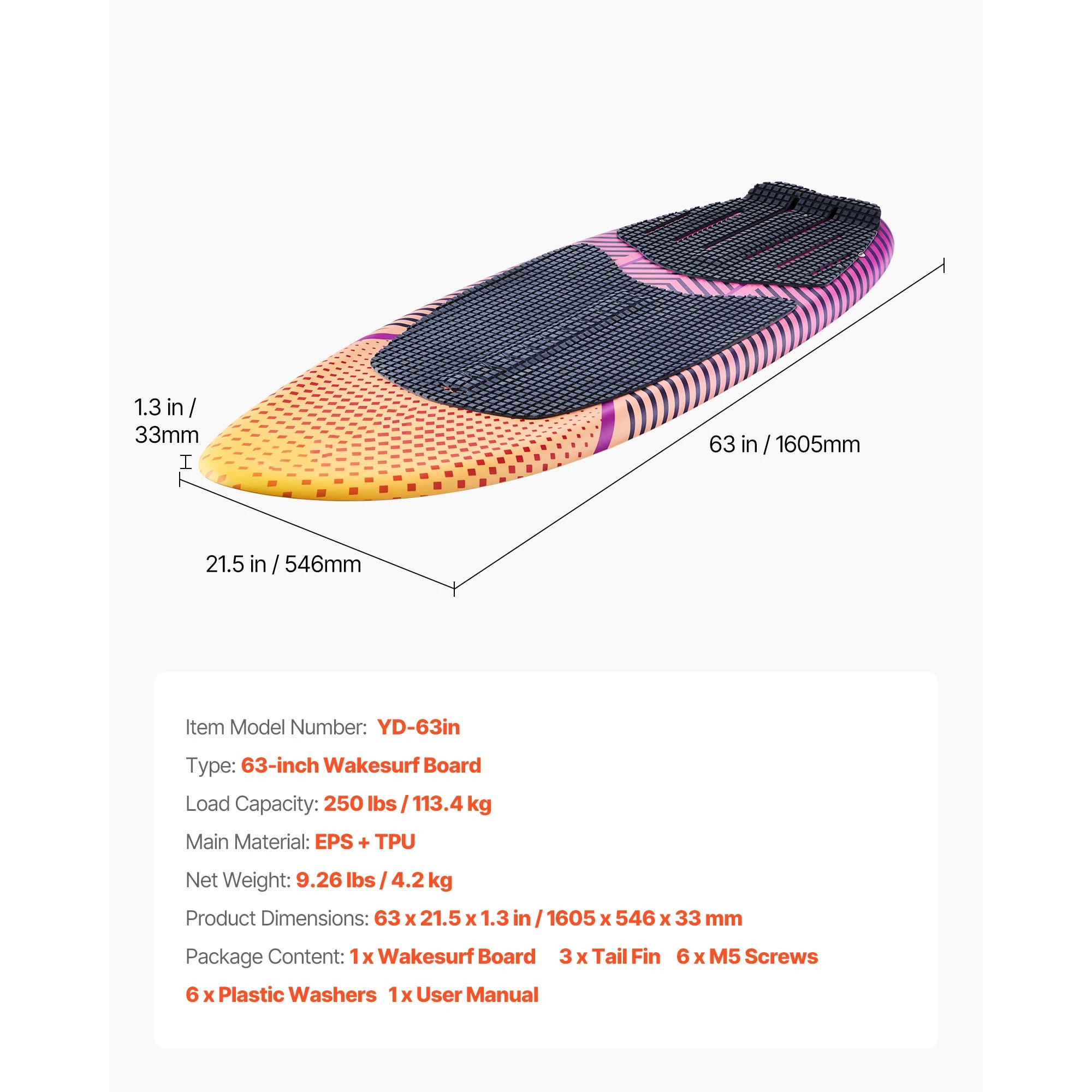 45/63In Wake Surfing Board for Youth
