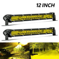 2PCS LED Yellow Light Bar 12 Inch