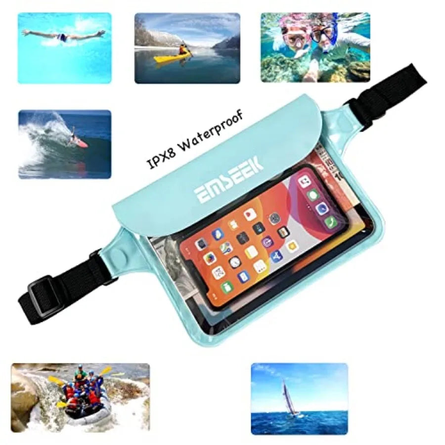 Waterproof Waist Pouch Dry Belt Bag Fanny Pack Keep Your Key Fob Wallet Kindle Phone Dry Perfect For Swim Surf Snorkel