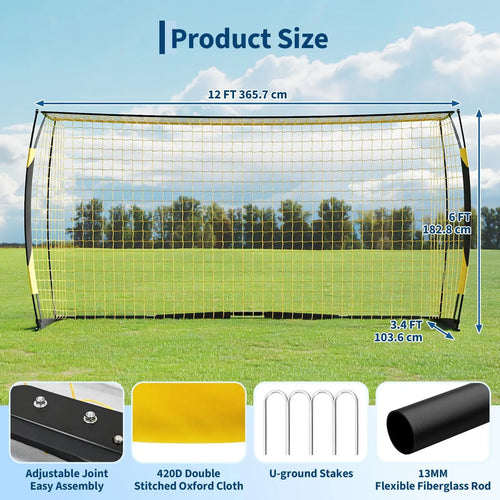 12x6ft Portable Soccer Goal Heavy