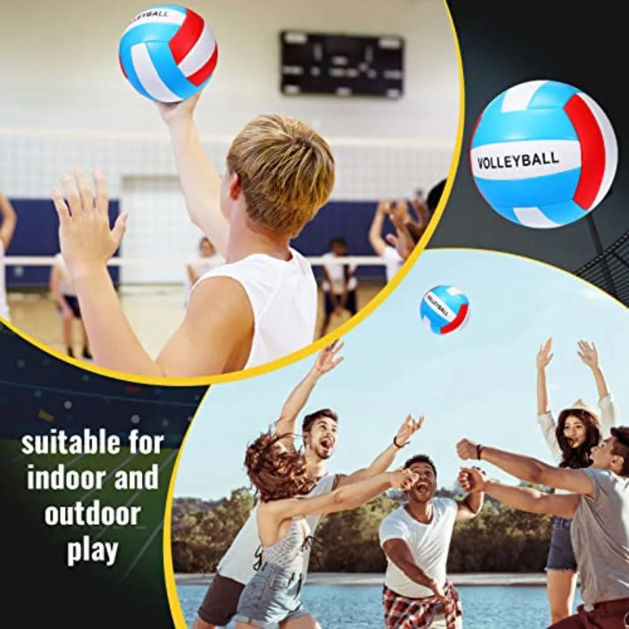 4 Pcs Sport Balls Set Official Size Athletic Balls Include Soccer, Football, Basketball, Volleyball for Indoor Outdoor Game You