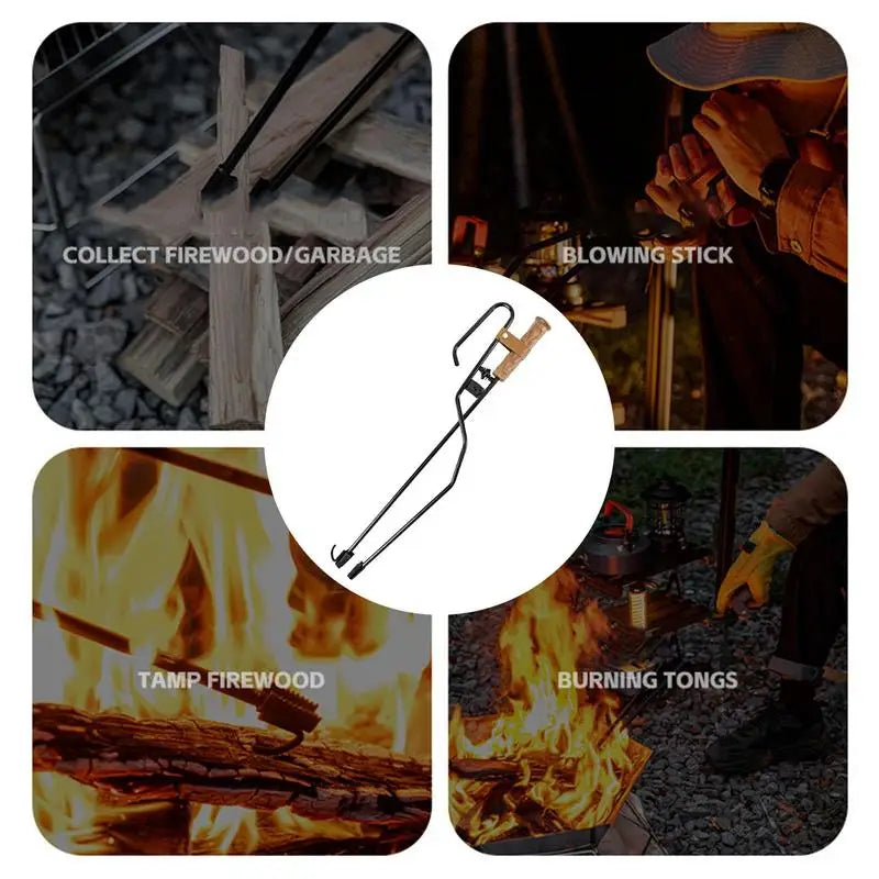 Camping fire tongs 3 in 1 Fire tongs fire stick f