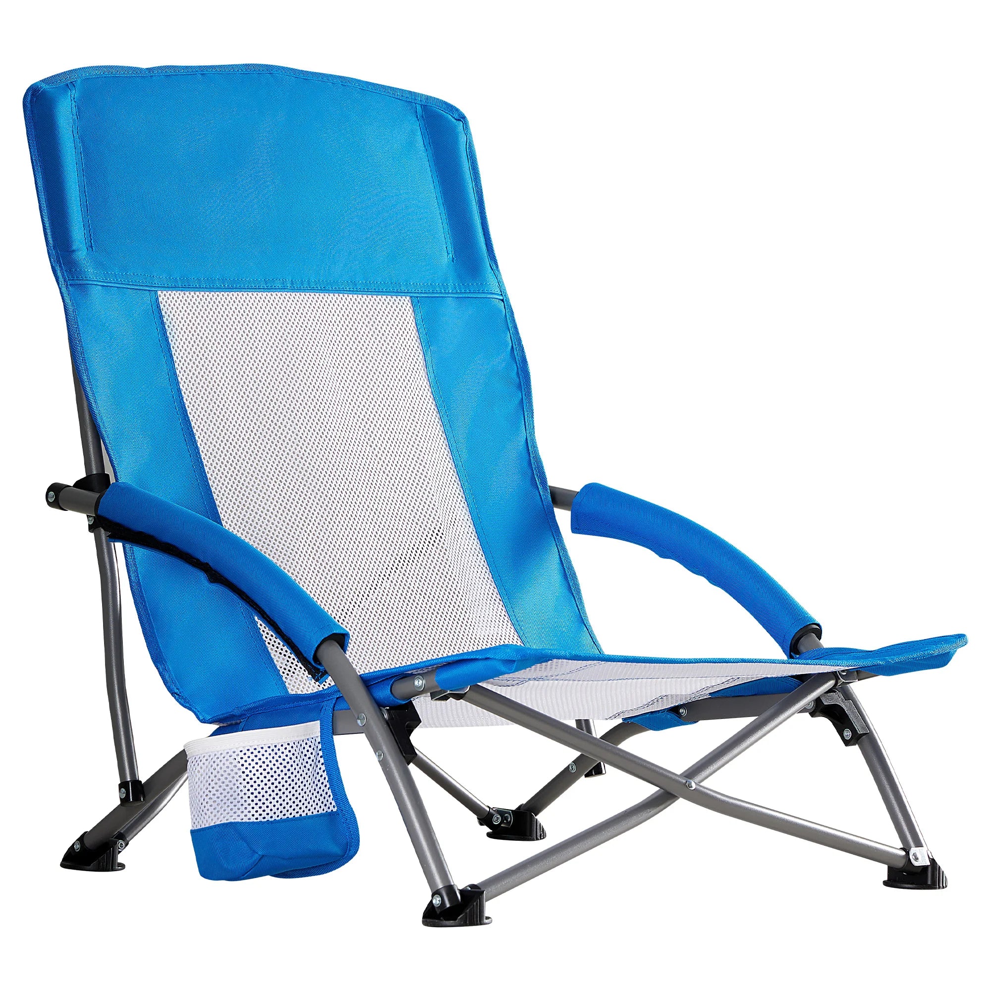 Beach Chair Collapsible Padded with Cup Holder