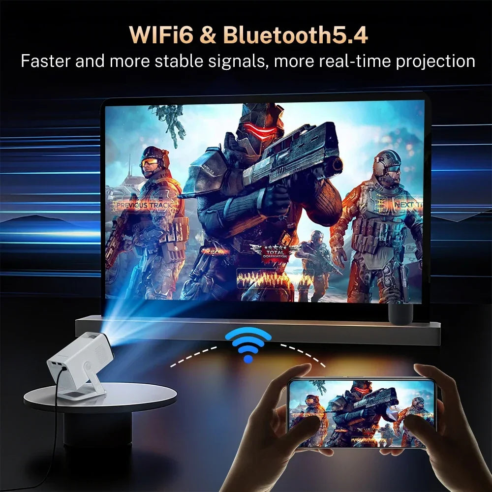 Mini Projector 1080P/4K Supported, WiFi 6