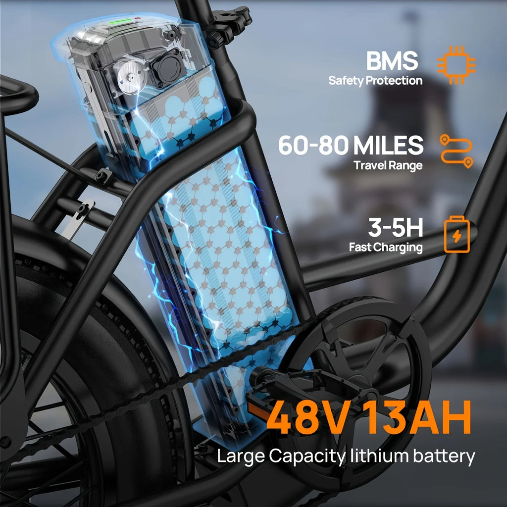 7-Speed E-Bike with Dual Disc Brake