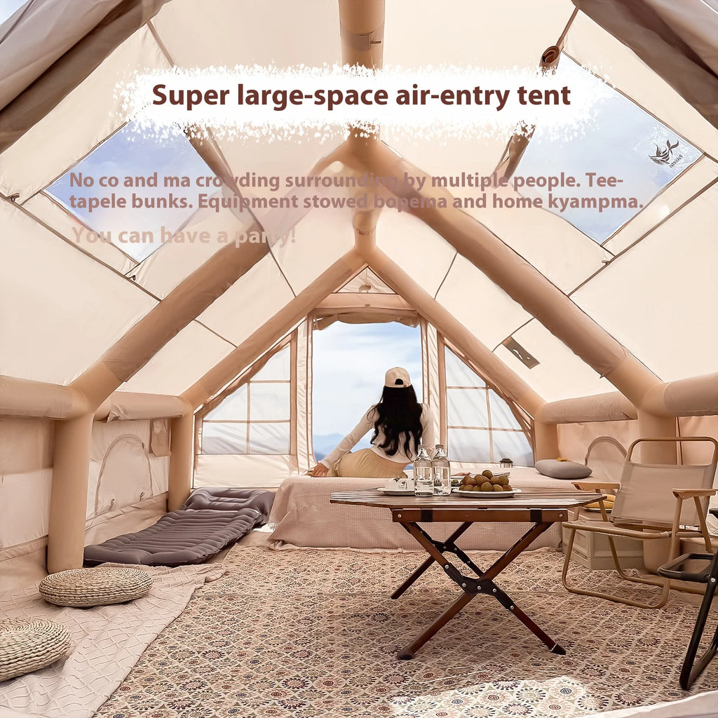 Luxury Camping Inflatable Tents With Stove Plug