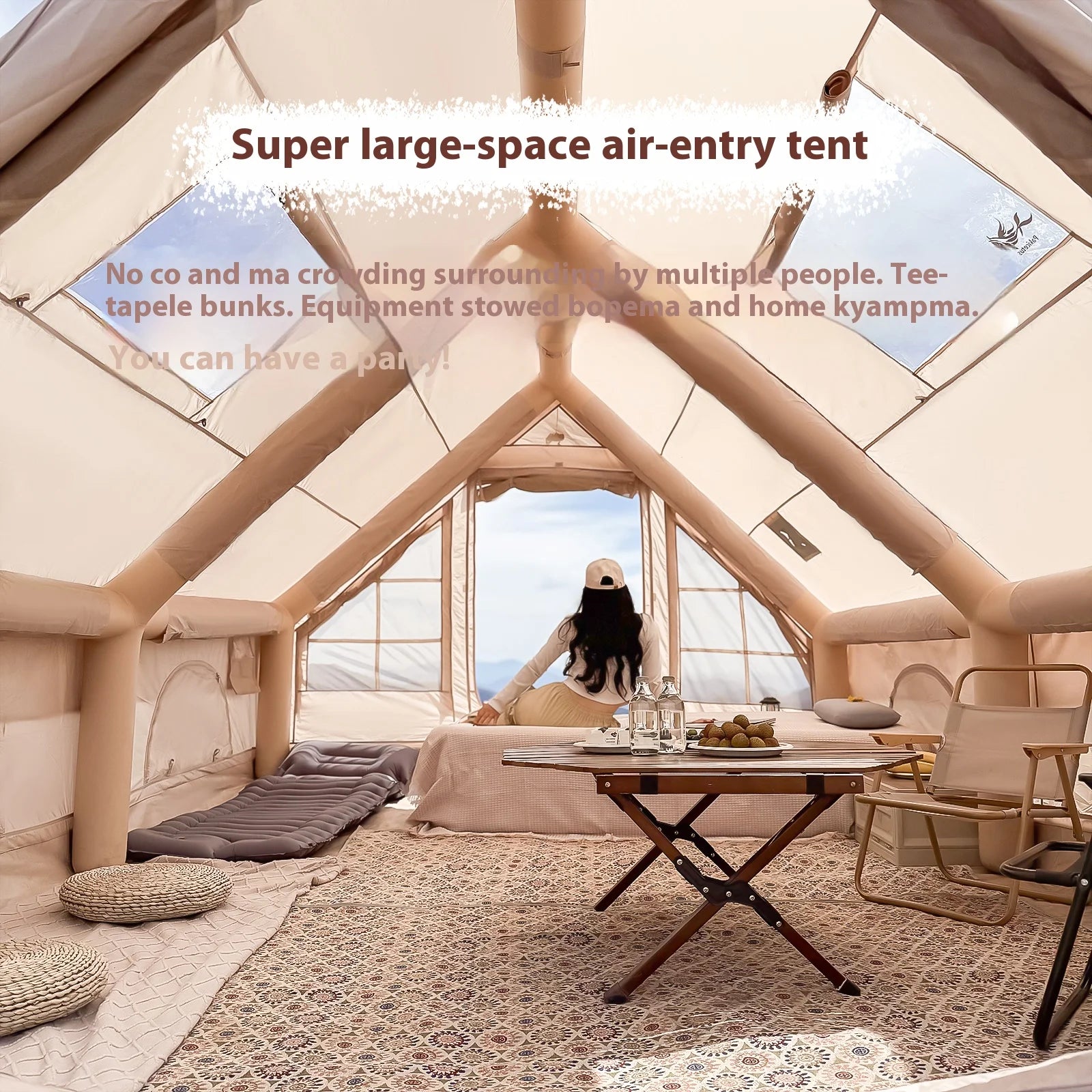 Luxury Camping Inflatable Tents With Stove Plug