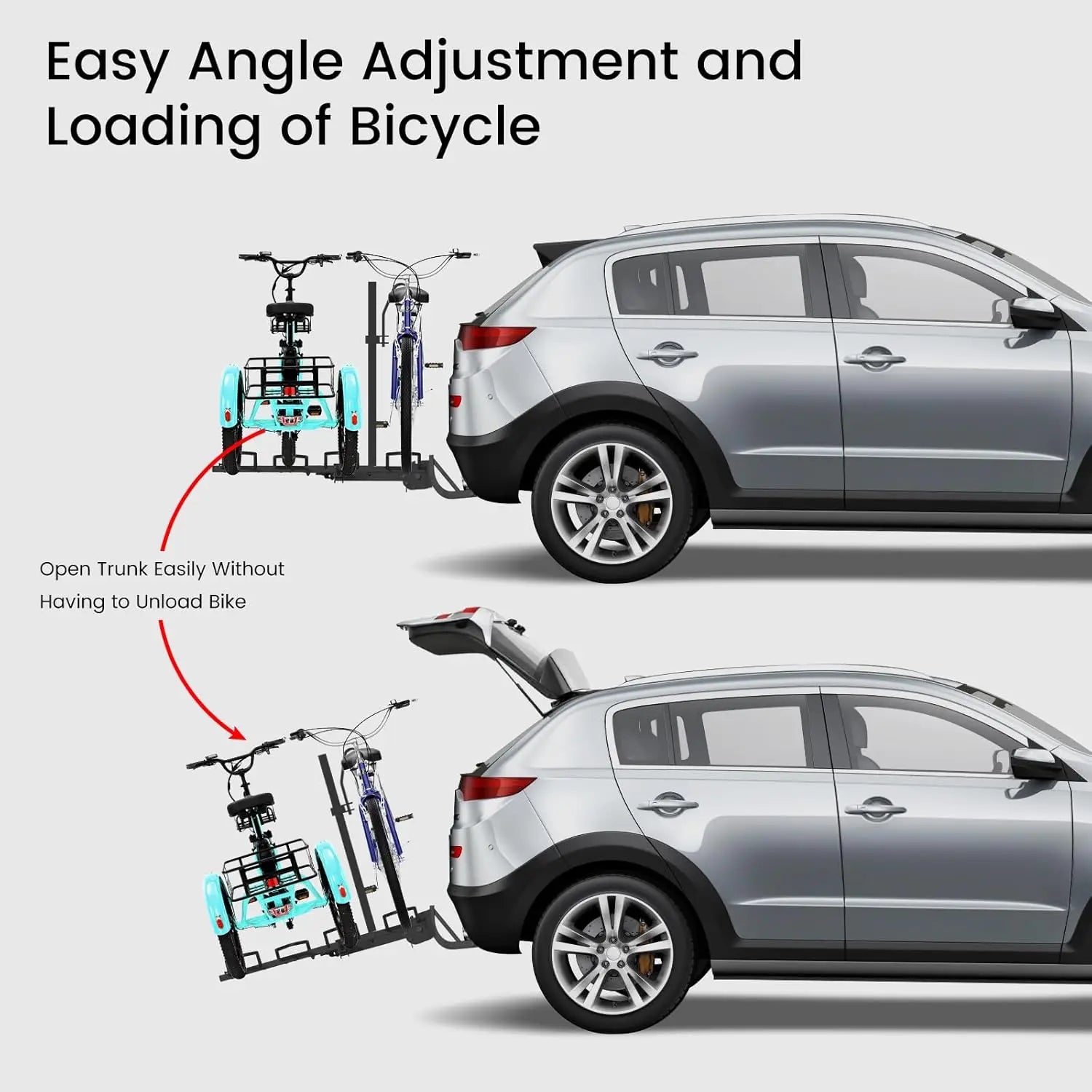Heavy-Duty Foldable Bike Carrier for 3-Wheel Bicycles