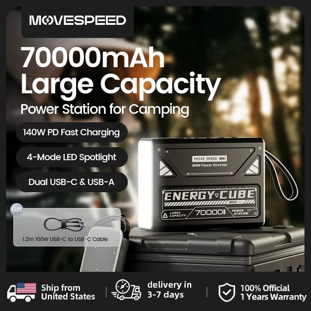70000mAh Large Capacity Battery Rechargeable Lamp
