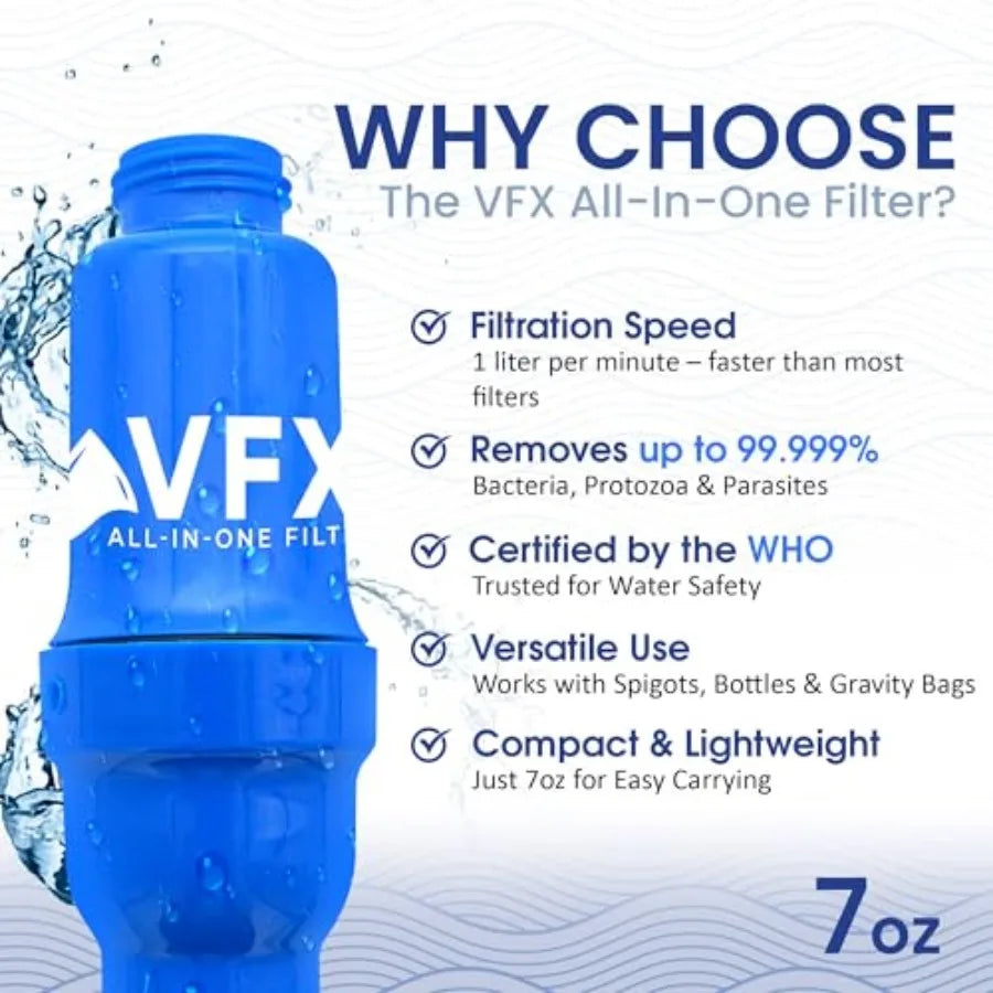 Survival Water Purifier for Camping Hiking, Backpacking,